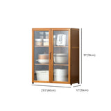 Bamboo Kitchen Hutch Brown 7 Shelves Tall China Cabinet #size