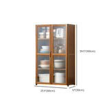 Bamboo Kitchen Hutch Brown 7 Shelves Tall China Cabinet Image - 21