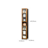 Bamboo Kitchen Hutch Brown 7 Shelves Tall China Cabinet Image - 25