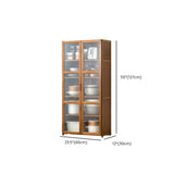 Bamboo Kitchen Hutch Brown 7 Shelves Tall China Cabinet Image - 26