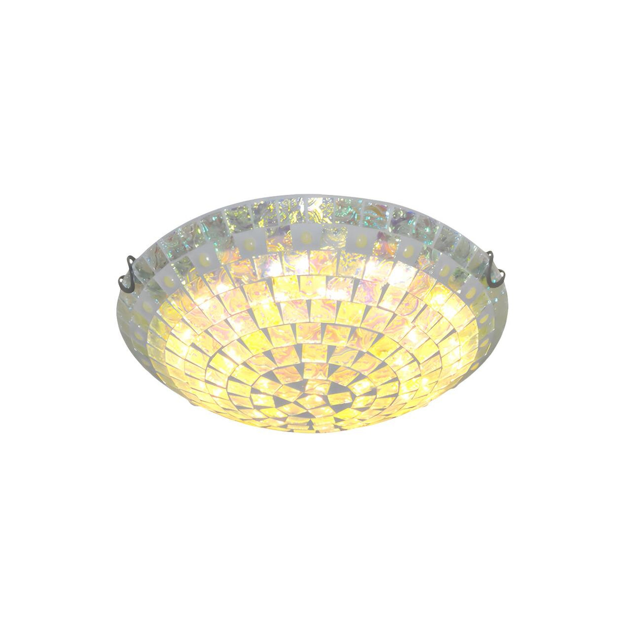 Baroque Bowl Square-Cut Glass Flush Mount Ceiling Light Image - 3