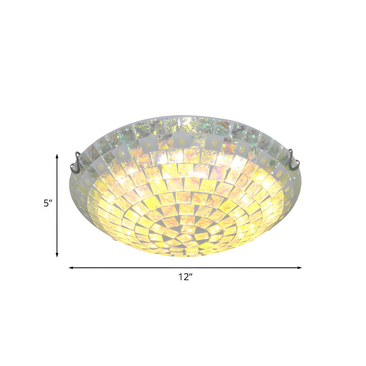 Baroque Bowl Square-Cut Glass Flush Mount Ceiling Light Image - 4