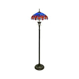 Baroque Dragonfly Stained Glass Yellow Metal Floor Lamp Image - 12