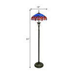 Baroque Dragonfly Stained Glass Yellow Metal Floor Lamp #size