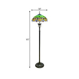 Baroque Dragonfly Stained Glass Yellow Metal Floor Lamp Image - 8