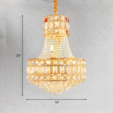 Baroque Empire Gold Crystal Living Room Tiered Chandelier #size