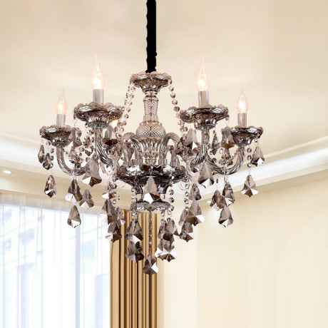  Baroque Luxury Crystal Candelabra Light Chandelier Image - 2