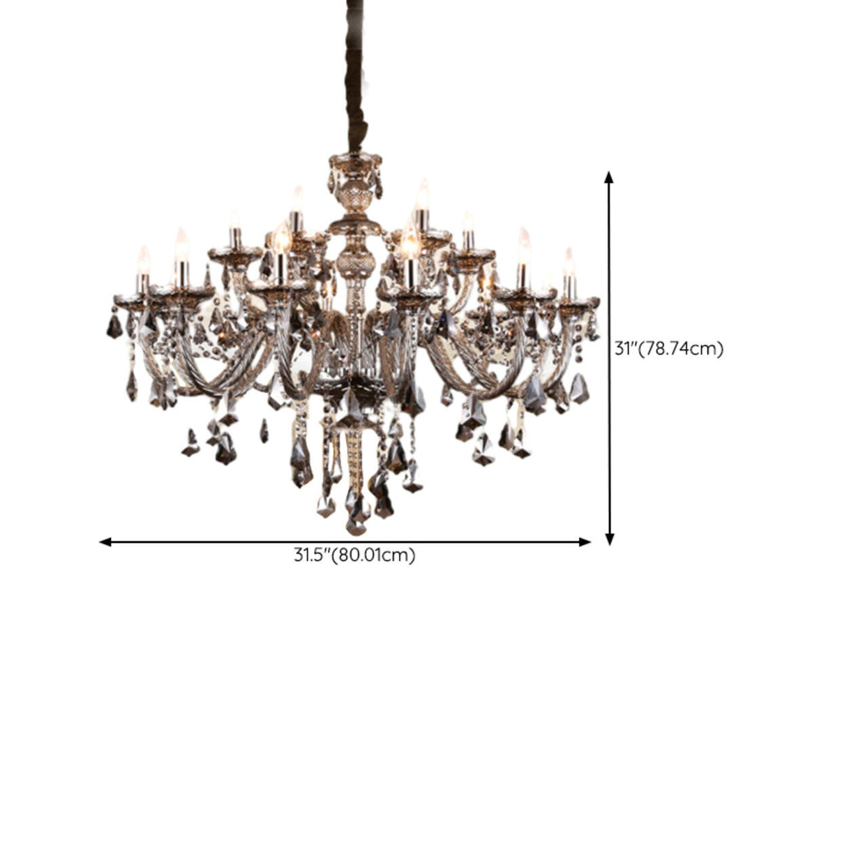  Baroque Luxury Crystal Candelabra Light Chandelier Image - 22