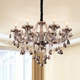  Baroque Luxury Crystal Candelabra Light Chandelier Image - 3