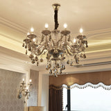  Baroque Luxury Crystal Candelabra Light Chandelier Image - 4