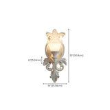 Baroque Ornate White Gypsum Design LED Wall Sconce #size