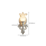 Baroque Ornate White Gypsum Design LED Wall Sconce #size