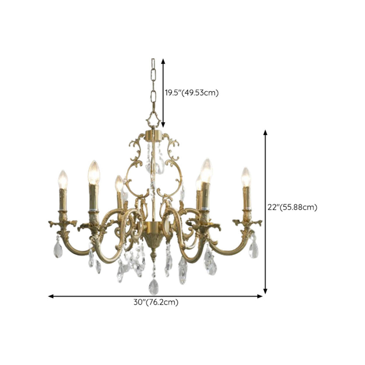 Baroque Vintage Gold Crystal Candelabra Chandelier Image - 19