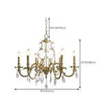 Baroque Vintage Gold Crystal Candelabra Chandelier Image - 19