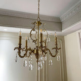 Baroque Vintage Gold Crystal Candelabra Chandelier Image - 5