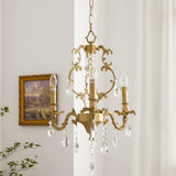 Baroque Vintage Gold Crystal Candelabra Chandelier Image - 8