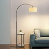 Barrel Adjustable Arched Floor Lamp with Side Table Image - 2