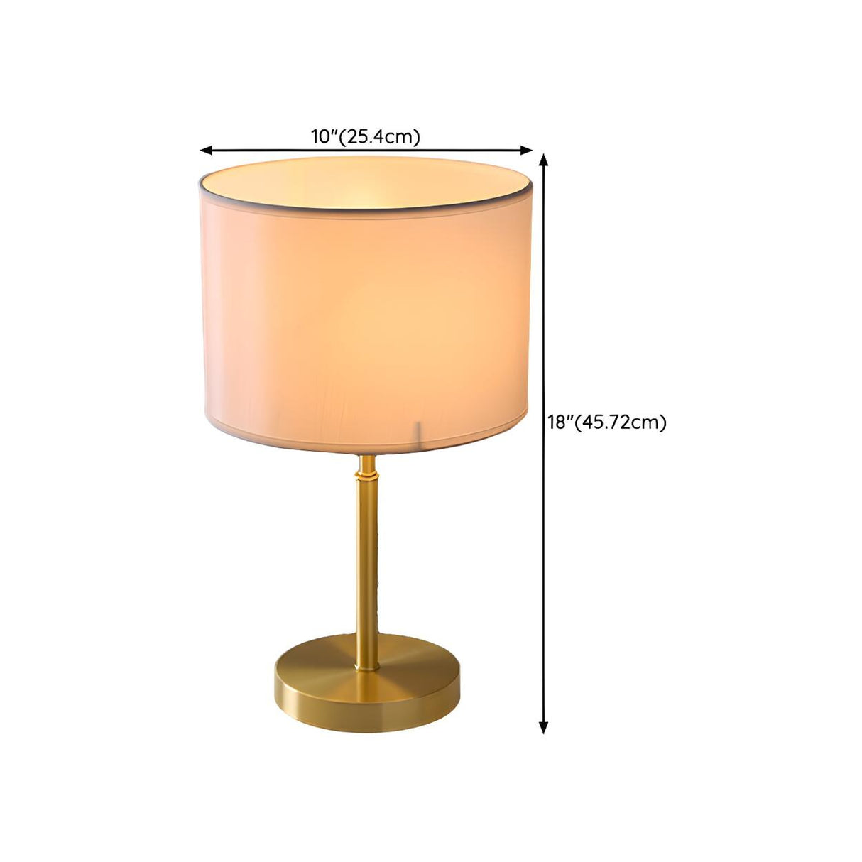 Barrel Shade Metal Base Table Lamp with Rocker Switch 