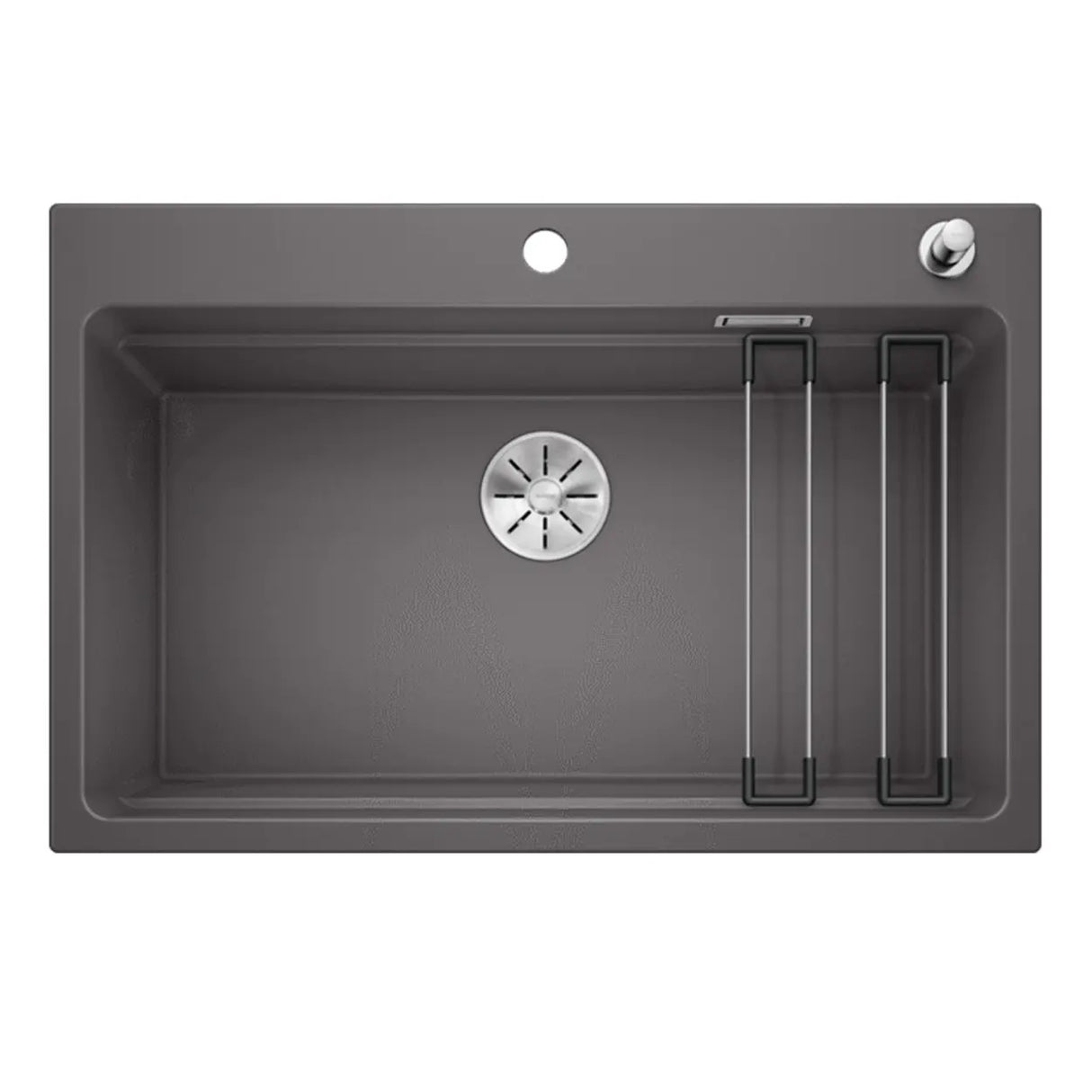 Basket Strainer Center-Back Drain Granite Kitchen Sink Image - 5