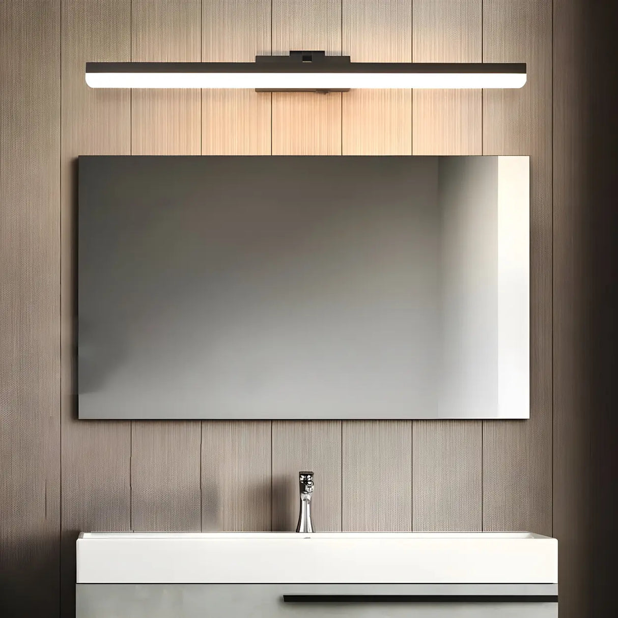 Bathroom Black Modern Linear LED Metal Vanity Light Image - 29