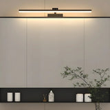 Bathroom Black Modern Linear Metal LED Vanity Light Image - 1