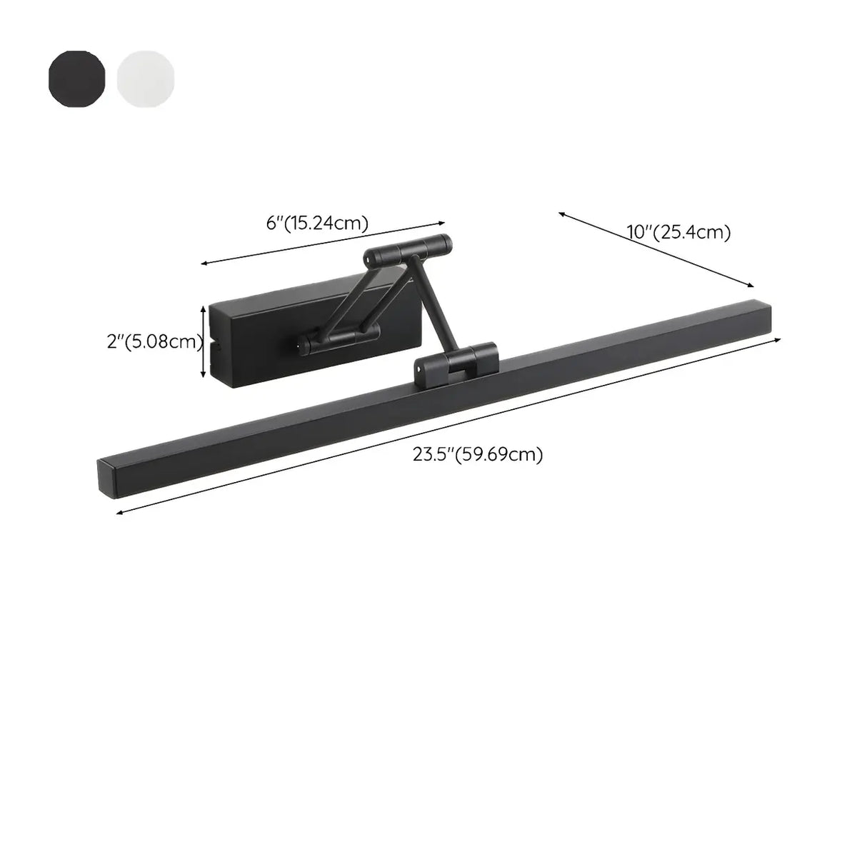 Bathroom Black Modern Linear Metal LED Vanity Light Image - 30