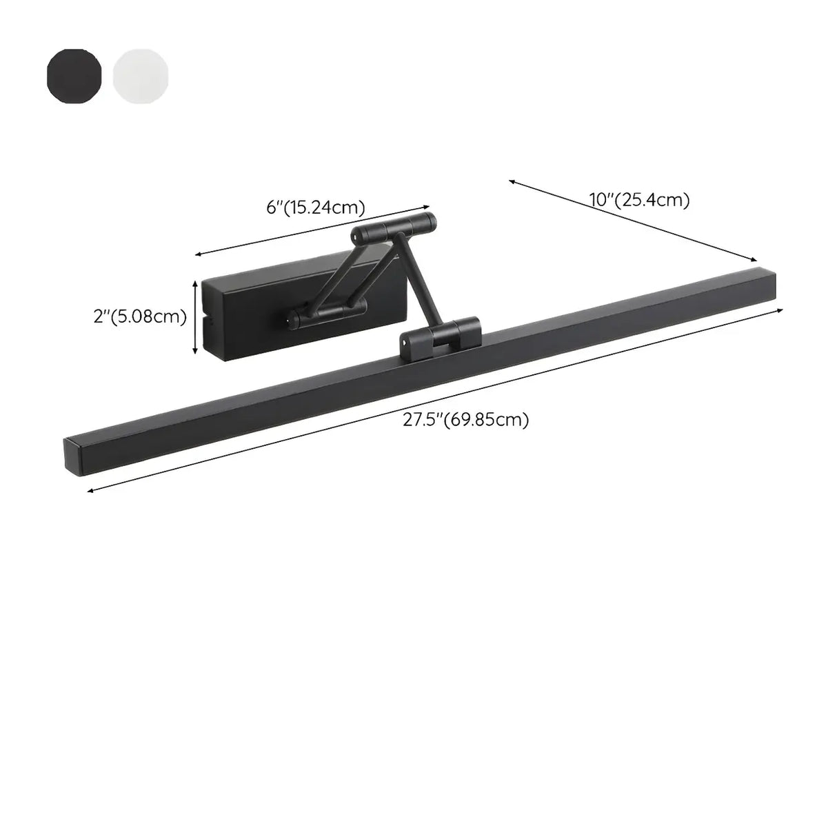 Bathroom Black Modern Linear Metal LED Vanity Light Image - 32