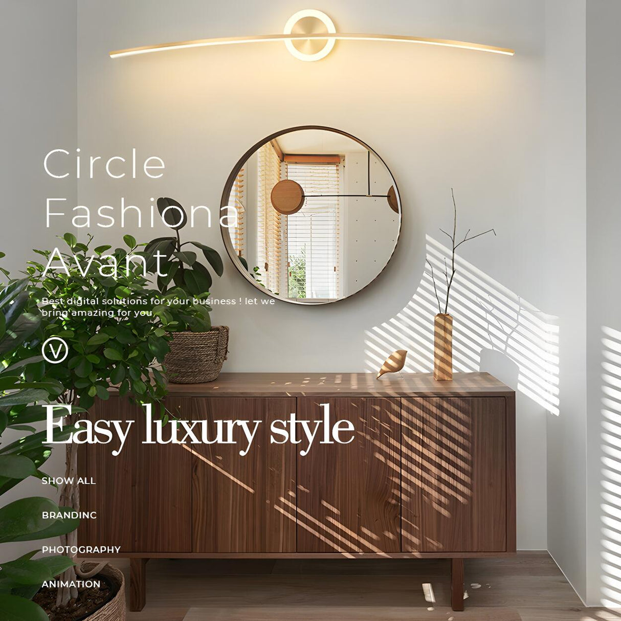 Bathroom Creative Minimalist Curved Strip Vanity Light Image - 19