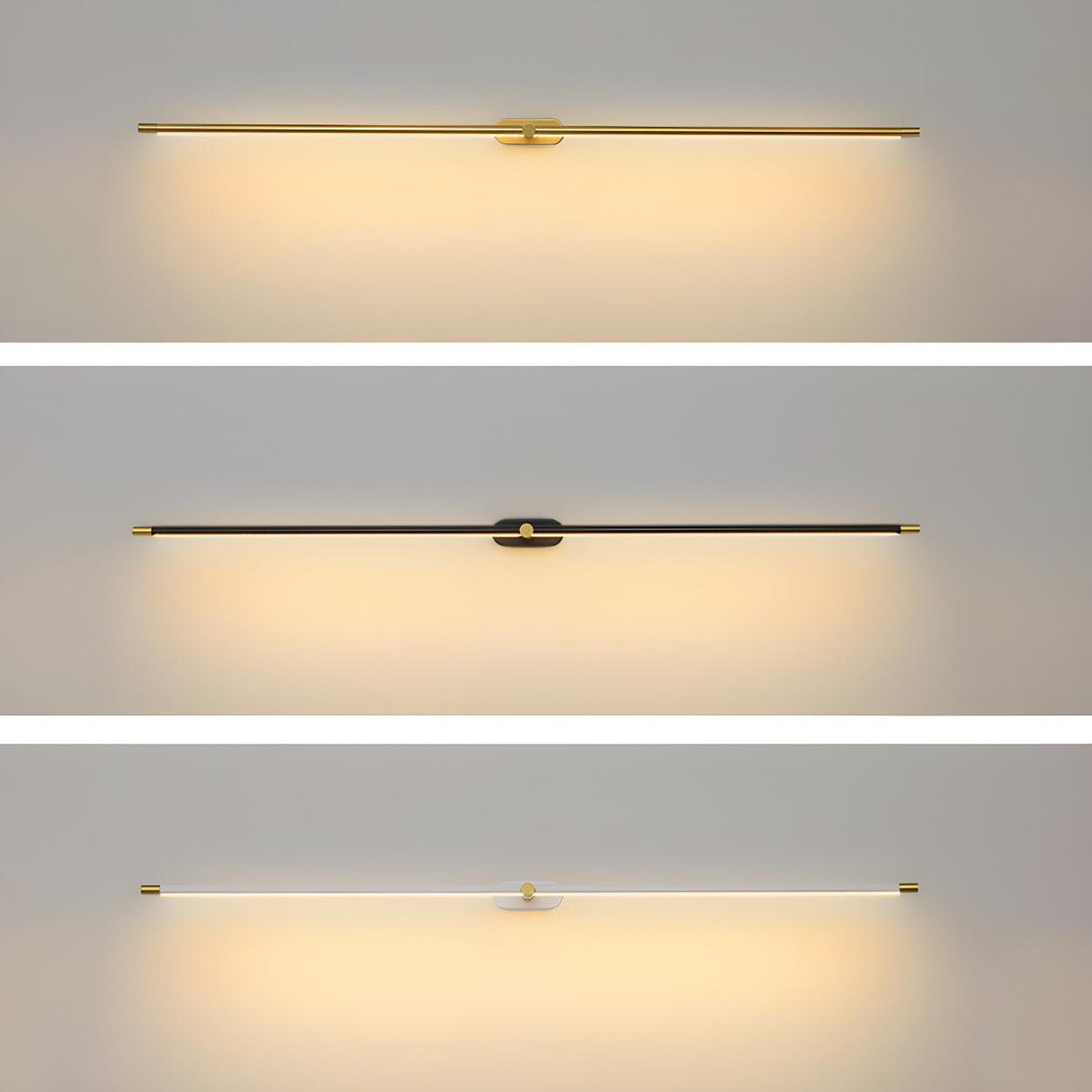 Bathroom Minimalist Gold Linear Metal Vanity Light Image - 14