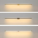 Bathroom Minimalist Gold Linear Metal Vanity Light Image - 14