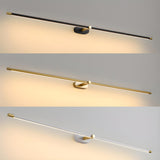 Bathroom Minimalist Gold Linear Metal Vanity Light Image - 15