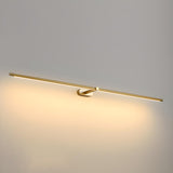 Bathroom Minimalist Gold Linear Metal Vanity Light Image - 16