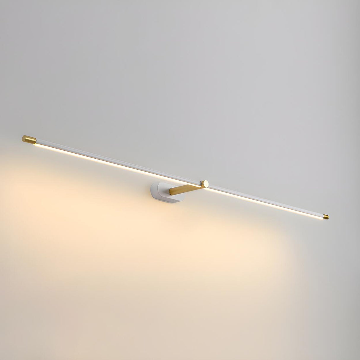 Bathroom Minimalist Gold Linear Metal Vanity Light Image - 2