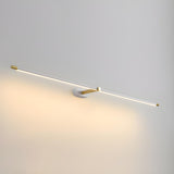 Bathroom Minimalist Gold Linear Metal Vanity Light Image - 2