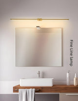 Bathroom Minimalist Gold Linear Metal Vanity Light Image - 21