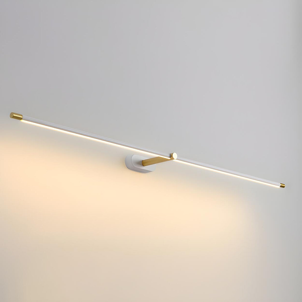 Bathroom Minimalist Gold Linear Metal Vanity Light Image - 3