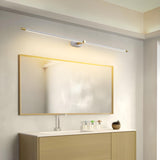 Bathroom Minimalist Gold Linear Metal Vanity Light Image - 5