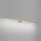 Bathroom Minimalist Gold Linear Metal Vanity Light Image - 9