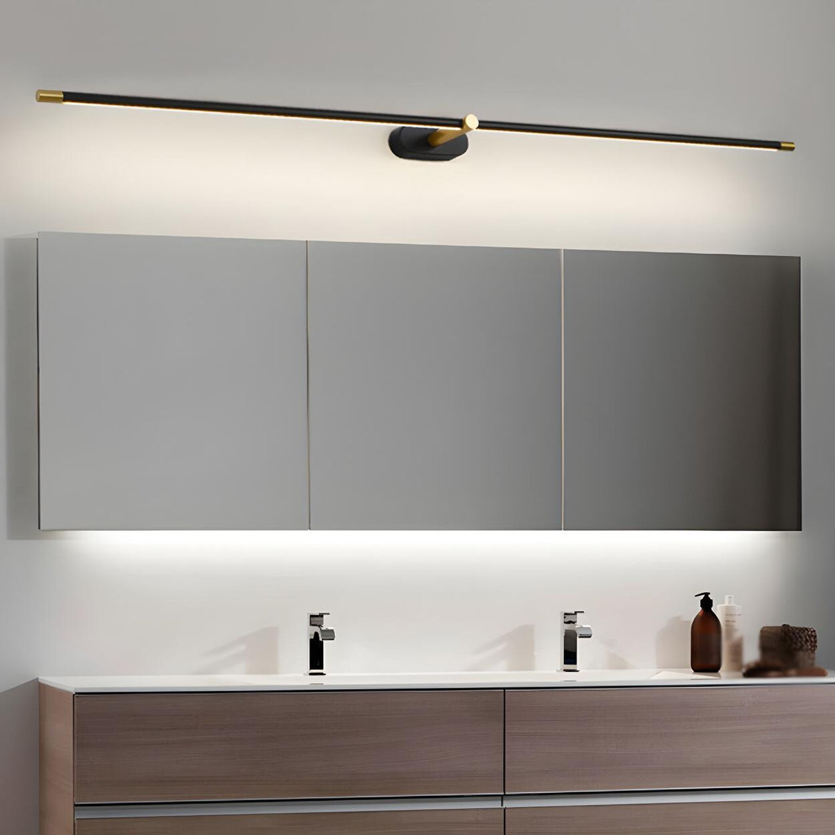 Bathroom Nordic Modern Long Strip Mirror Vanity Light Image - 1