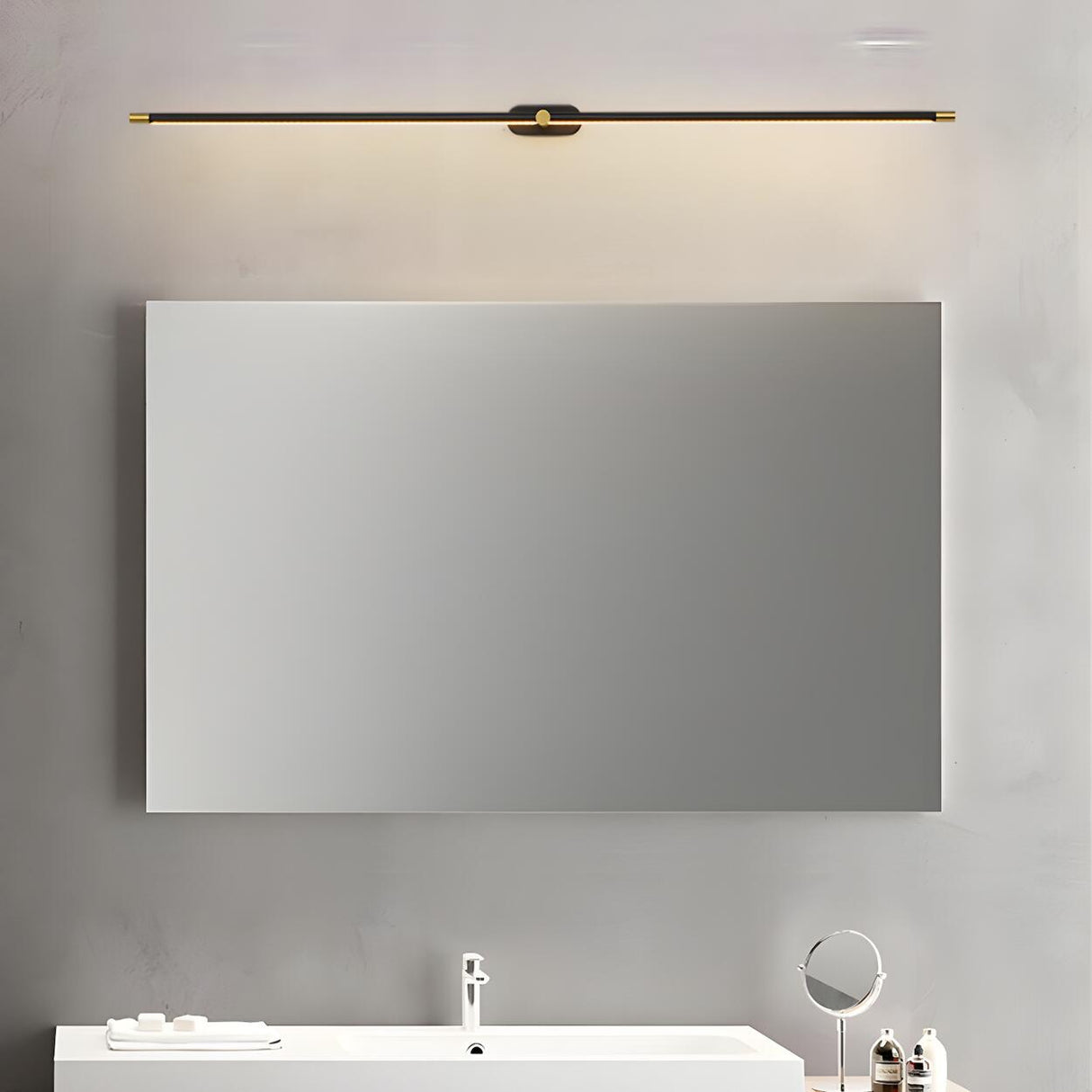 Bathroom Nordic Modern Long Strip Mirror Vanity Light Image - 2