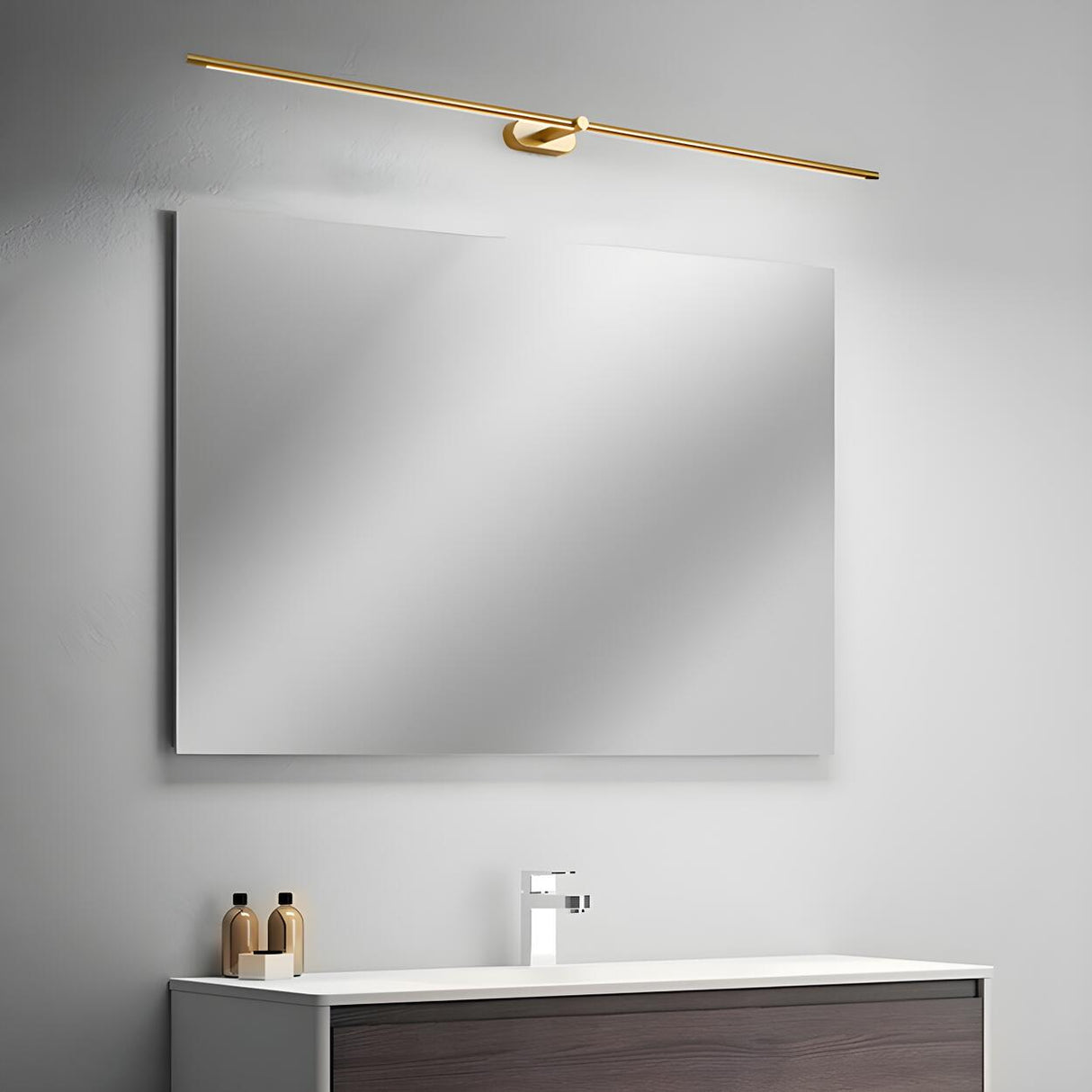 Bathroom Nordic Modern Long Strip Mirror Vanity Light Image - 3