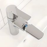 Bathroom Silver Low Arc Design Copper Valve Included Faucet Image - 3