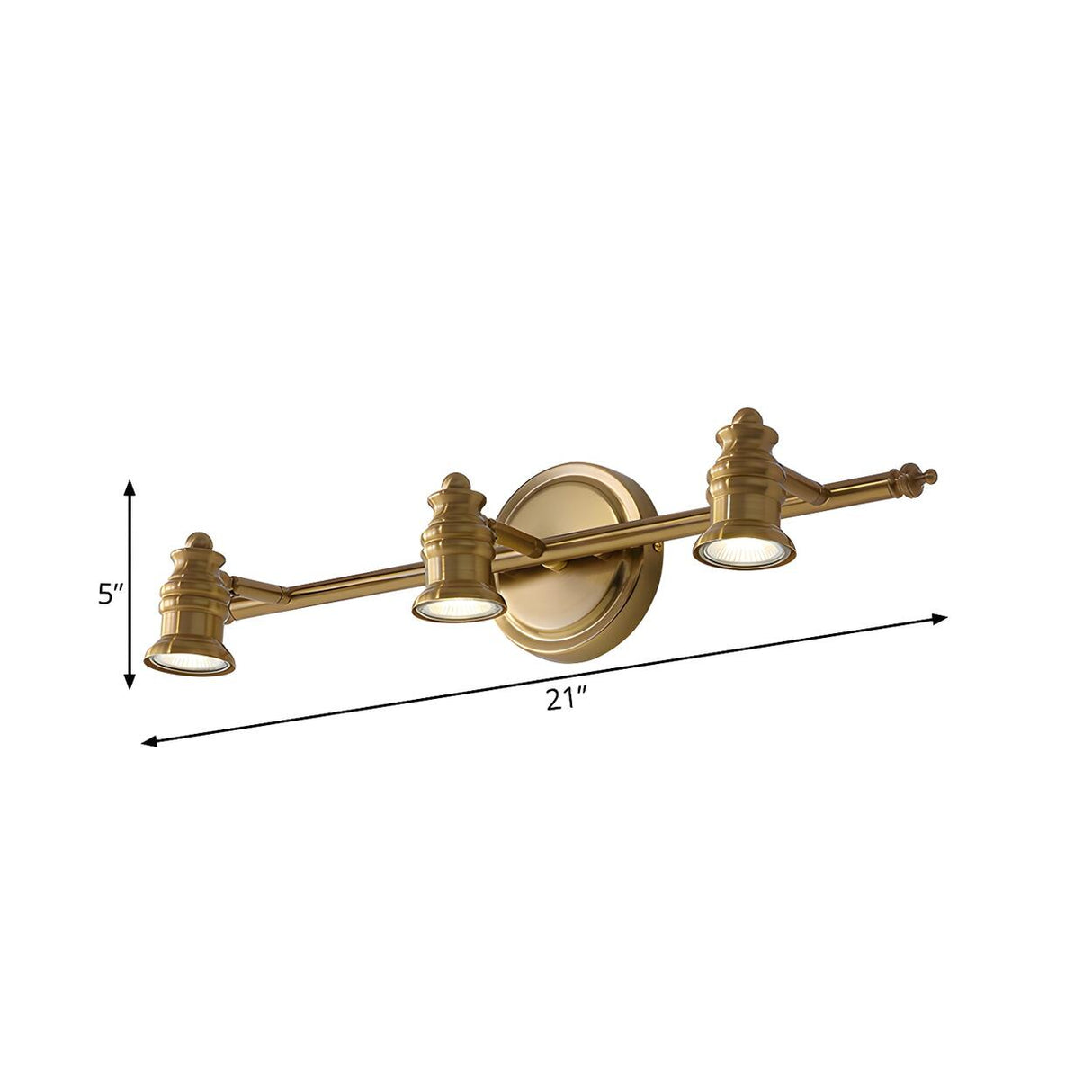 Bathroom Traditional Gold 2 Bulb Brass Vanity Light Image - 10