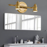 Bathroom Traditional Gold 2 Bulb Brass Vanity Light Image - 3