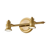 Bathroom Traditional Gold 2 Bulb Brass Vanity Light Image - 4