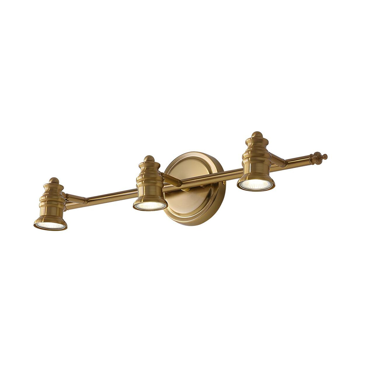 Bathroom Traditional Gold 2 Bulb Brass Vanity Light Image - 9