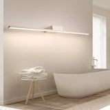 Bathroom White Modern Linear Metal LED Vanity Light Image - 1