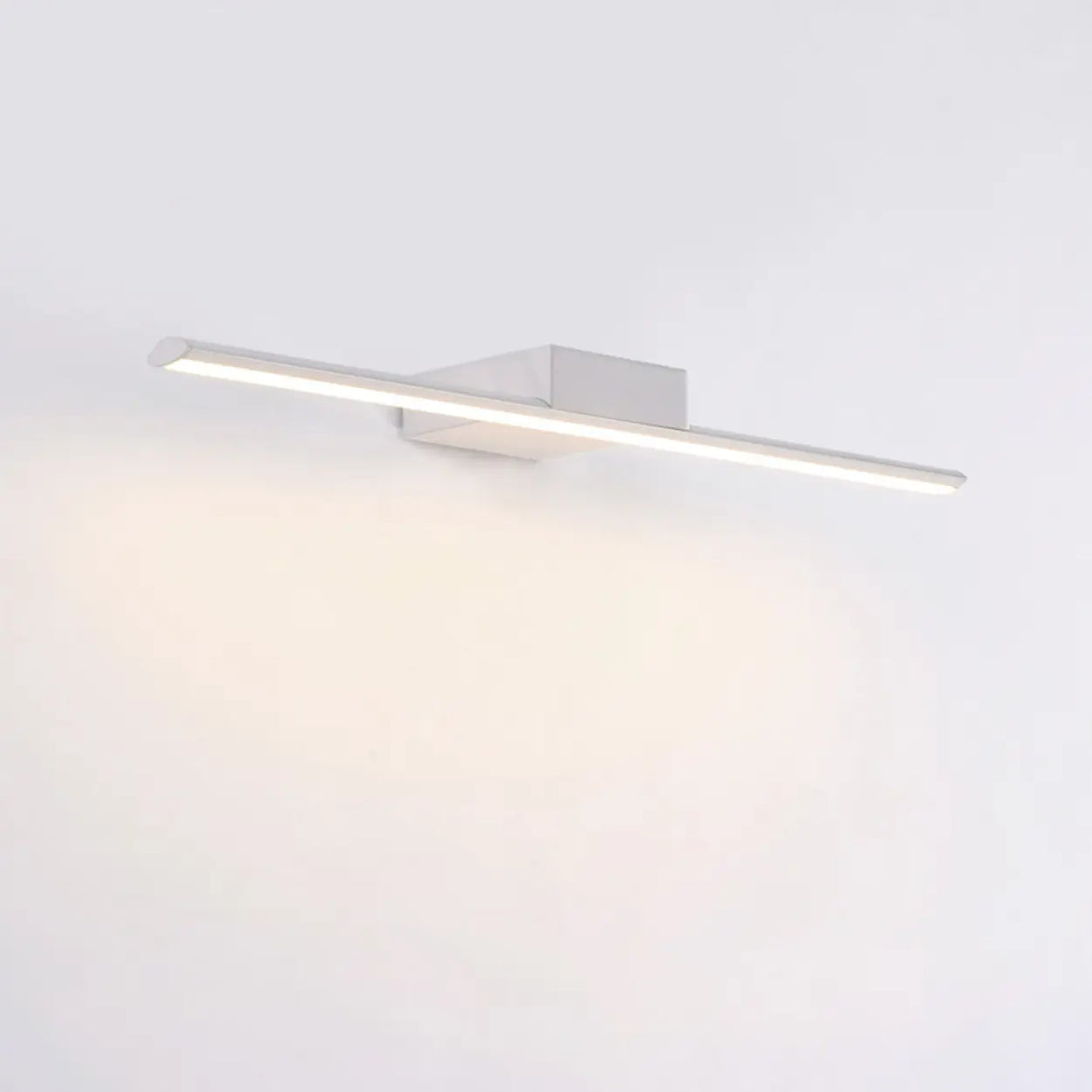 Bathroom White Modern Linear Metal LED Vanity Light Image - 2