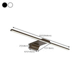 Bathroom White Modern Linear Metal LED Vanity Light Image - 31