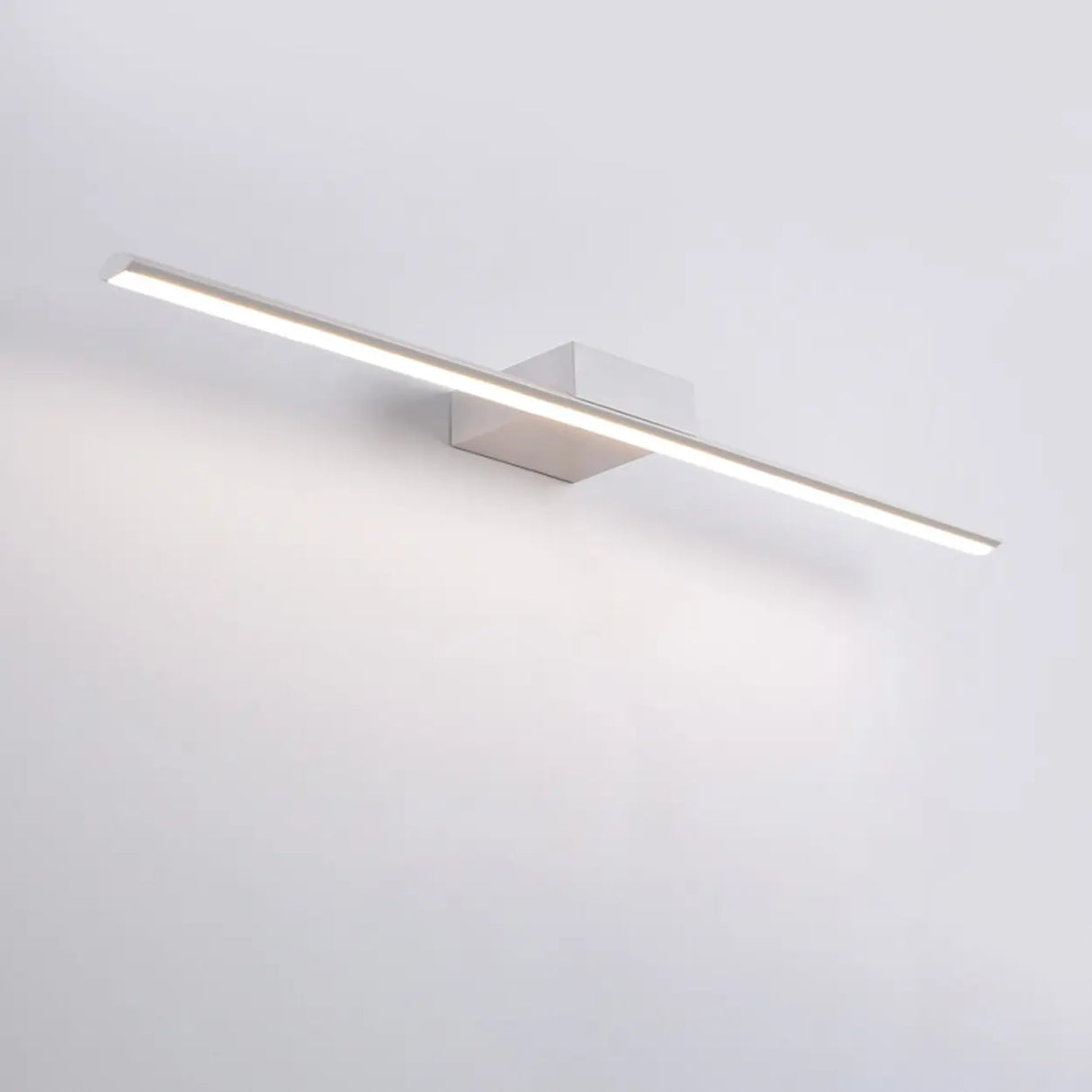 Bathroom White Modern Linear Metal LED Vanity Light Image - 4